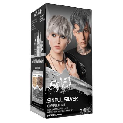 Sinful Silver: Original Silver Semi-Permanent Hair Dye Complete Kit with Bleach