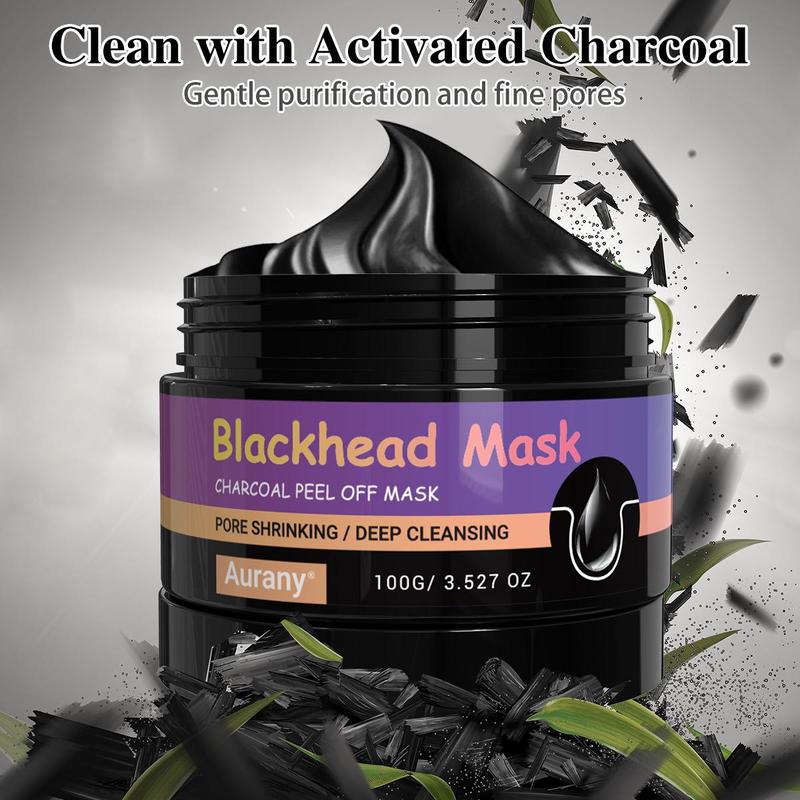 Charcoal Peel Off Blackhead Mask, Deep Cleansing Mask, Oil Control Facial Mask, Gentle Exfoliating Mask, Facial Skin Care Product for All Skin Types