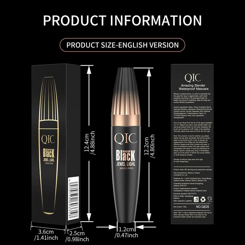 Professional 4D Silk Fiber Mascara, Long Lasting Eyelash Extensions Volume Building Mascara, Eye Lashes Lengthening Styling Defining Multiplying Mascara Stick, Christmas Gift