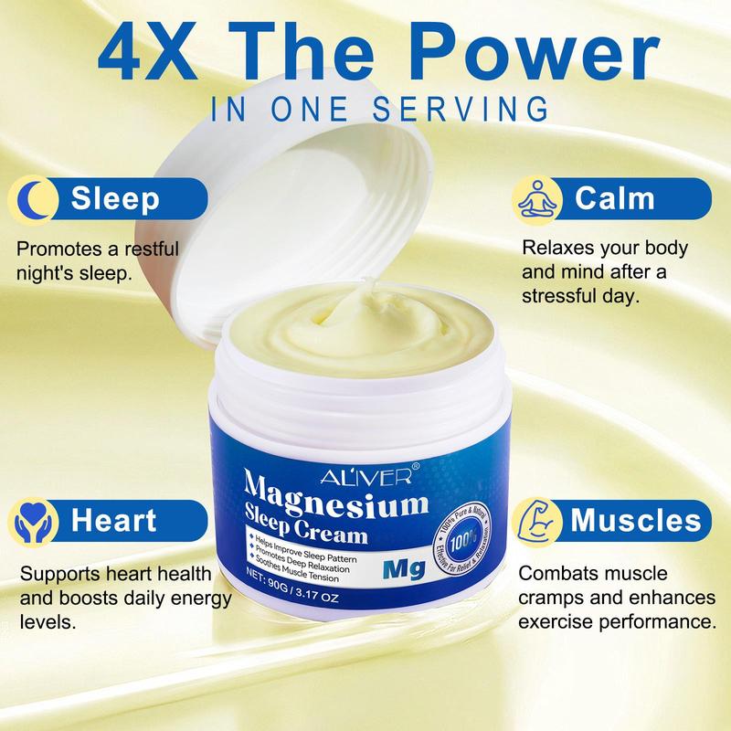 Magnesium Sleep Cream, 1 Box Soothing Sleep Cream, Deep Relaxation Body Cream, Suitable for Those Who Have Difficulty Falling Asleep