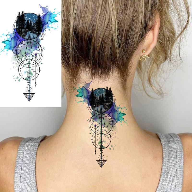 Colorful Animal Mixed Style Pattern Temporary Tattoo Sticker, 15pcs set Waterproof Fake Tattoo Sticker, Body Art Sticker for Adults Arm Hands Neck