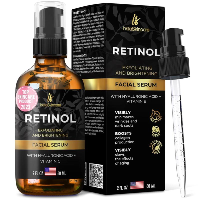 Instaskincare Retinol Serum Serum For Face 2 oz For Sensitive Skin Repair Hydrating Hyaluronic Acid Nourishing Radiant Comfort Moisturizer