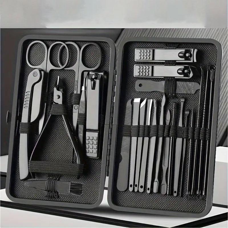 Professional Nail Clipper Set with Storage Case, 8 Counts 24pcs 15pcs Portable Manicure & Pedicure Tool Set,  Nail Cutter Kit Wallet,  Nail Care Tool for Home & Travel