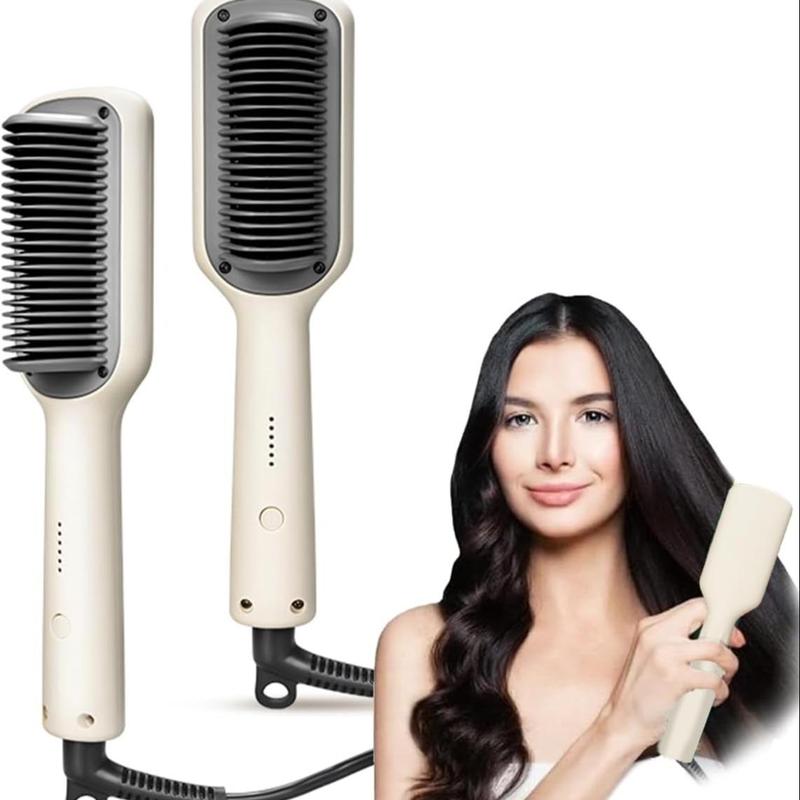 Portable Straightener Brush, 1 Box 2 in 1 Comfort Hair Straightening Iron, Ceramic Coated Hair Straightener Comb, Hair Styling Tool for Home & Salon Use, Hair Straightening Brush, Hair Styling Tools, Christmas Gift, Straightening Bristle Brush