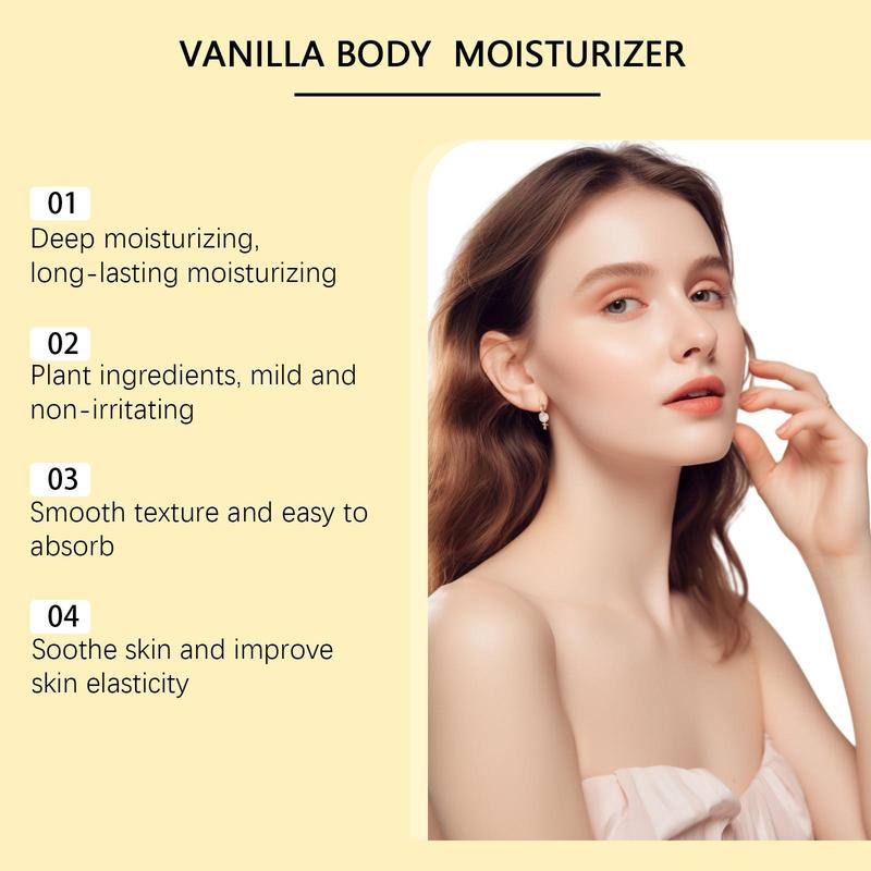 Vanilla Body Moisturizer, 1 Box Deep Moisturizing Body Cream, Hydrating Body Lotion for Women & Men, Body Care Product for Daily Use