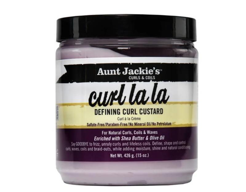 Aunt Jackie's Curl La La  Shine Enhancing Hair Defining Custard Cream, 15 oz Gel Haircare Hydrating Olive Shea Shea Butter Moisture Moisturizer