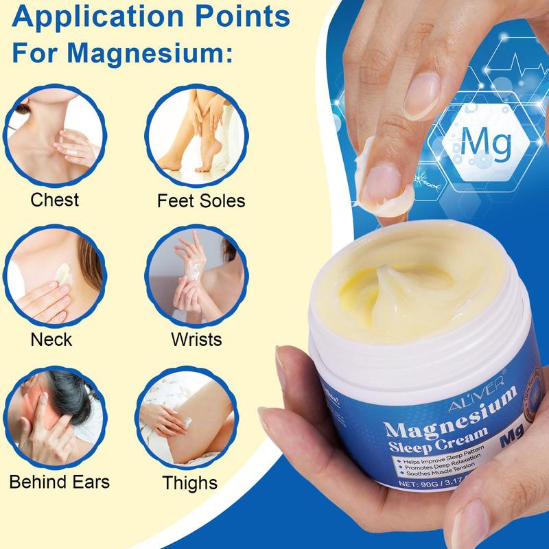 Magnesium Sleep Cream, 1 Box Soothing Sleep Cream, Deep Relaxation Body Cream, Suitable for Those Who Have Difficulty Falling Asleep