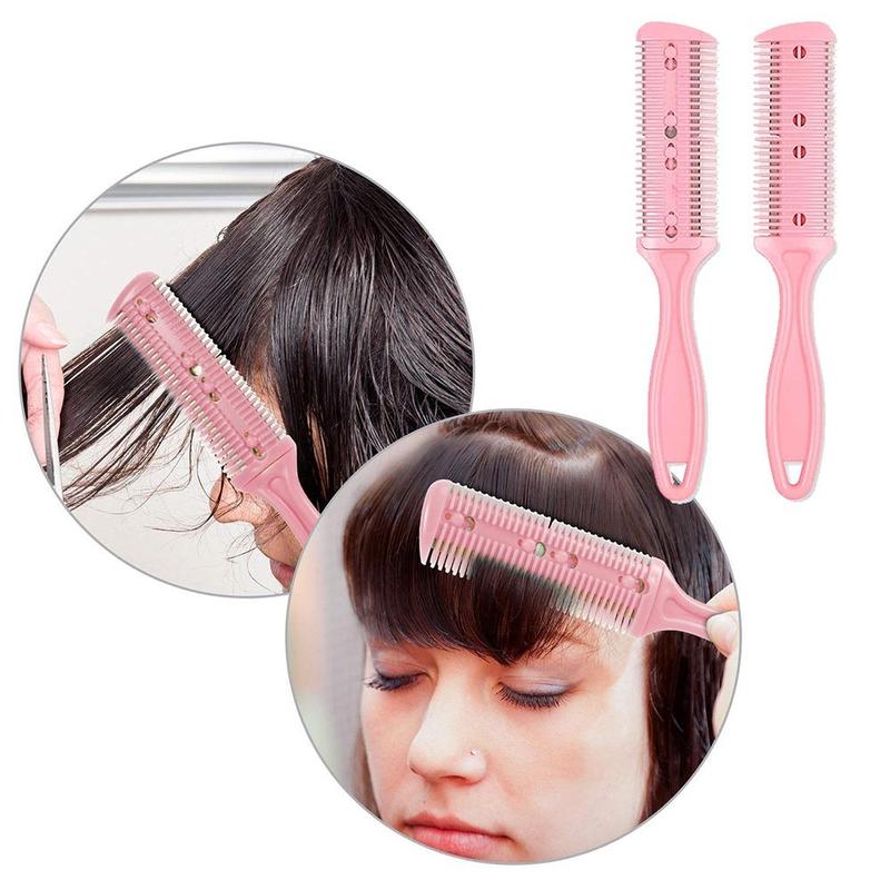 Sharp Hair Cutter Comb, 1 Count Hair Razor Comb & 10pcs Disposable Face Hairspray Shield, Transparent Hair Salon Mask, Hair Cutting Tool for Home