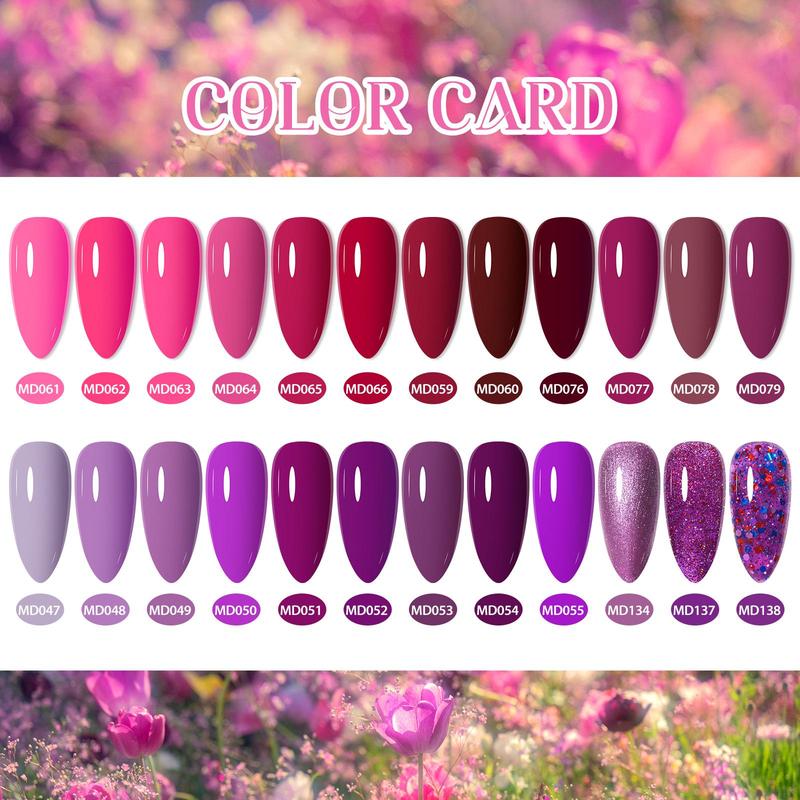 Colorful Gel Nail Polish Set for Christmas Gift, 24pcs set Soak off UV Gel LED Lamp Nail Art Gel, Long Lasting Nail Art DIY for Women & Girls