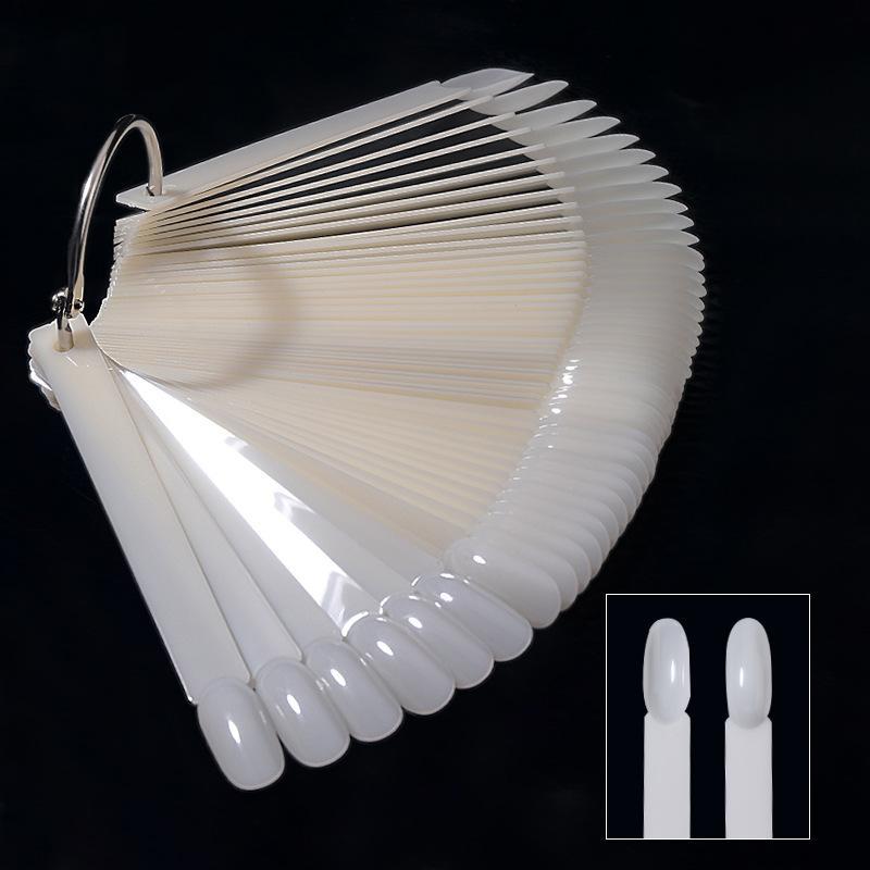 50pcs Oval Manicure Fan-Shaped Color Card, Nail Display Swatch, Manicure & Pedicure Tools