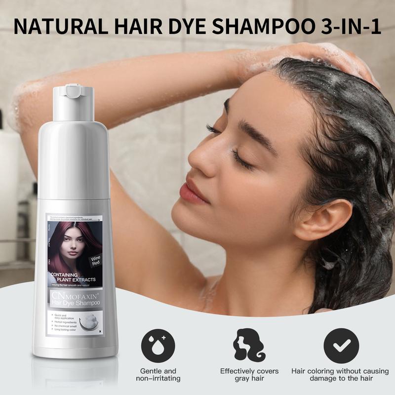 Hair Dye Shampoo 3-in-1 forMen & Women -instant Hair Color Shampoofor 99.9% Gray Hair Coverage & Beard -Herbal ingredients Natural Plant-Based HairDye Shampoo for HairCare & Dye