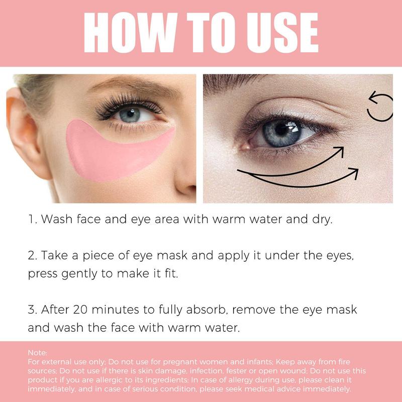 Rose Extract Eye Mask (60pcs box), Moisturizing Eye Patch, Firms and Hydrates The Eye Area, Eye Care Product for Women & Men