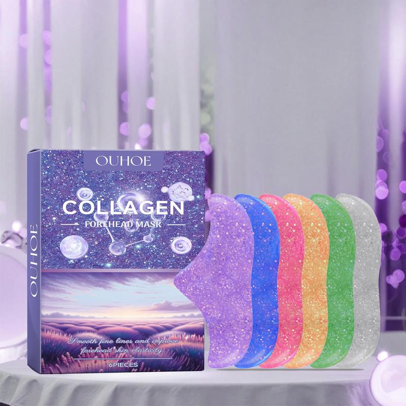 Collagen Forehead Patches, 6 Counts box Hydrating Forehead Mask for Firming Skin, Nourishing Face Skin Care Patches for Women & Men