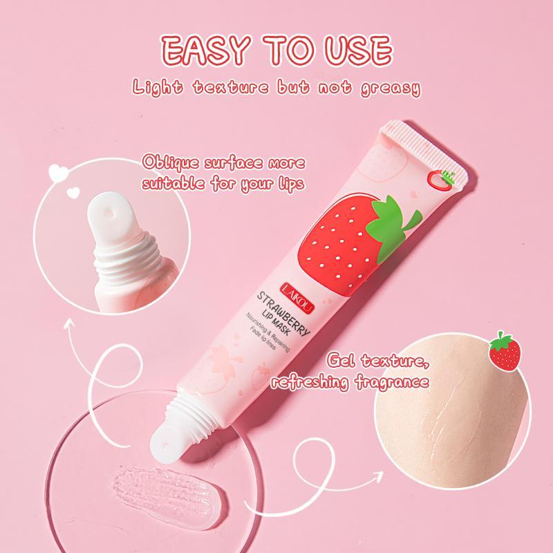 Hydrating Strawberry Skincare Lip Mask, Moisturizing Lip Mask, Comfort Lip Care Mask, Lip Care Moisturizer for Women & Girls