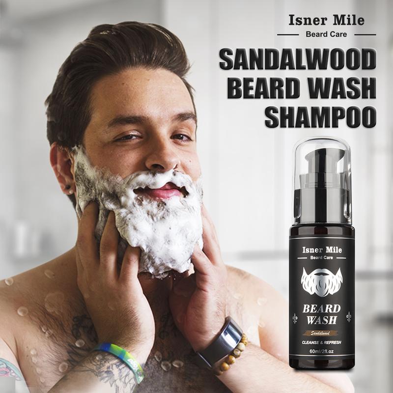 Isner Mile Beard Kit for Men, Beard Care Kit, Beard Gift Kit, Grooming & Trimming Tool Complete Set with Shampoo Wash, Beard Care Oil, Balm, Brush, Comb, Storage Bag, Beard Care Kit, Perfect Father's Day Gifts for Him Men Dad Father Boyfriend