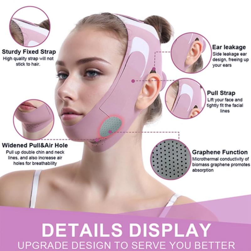 V-Line Mask Chin Up Mask V Shaped Face Mask Chin strap for sleeping, Jaw Exerciser Comfort Facial Skincare Adjustable Tightening