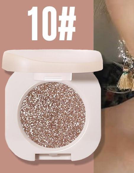 Monochrome Glittle Eyeshadow, Glittle & Matte monochrome eyeshadow, Neutral Glitter Pressed Powder Single Vegan Eyeshadow; Talc, Paraben & Cruelty Free, Brown Glitter Makeup Smooth eyeshadow makeup Blend Gentle Cosmetic