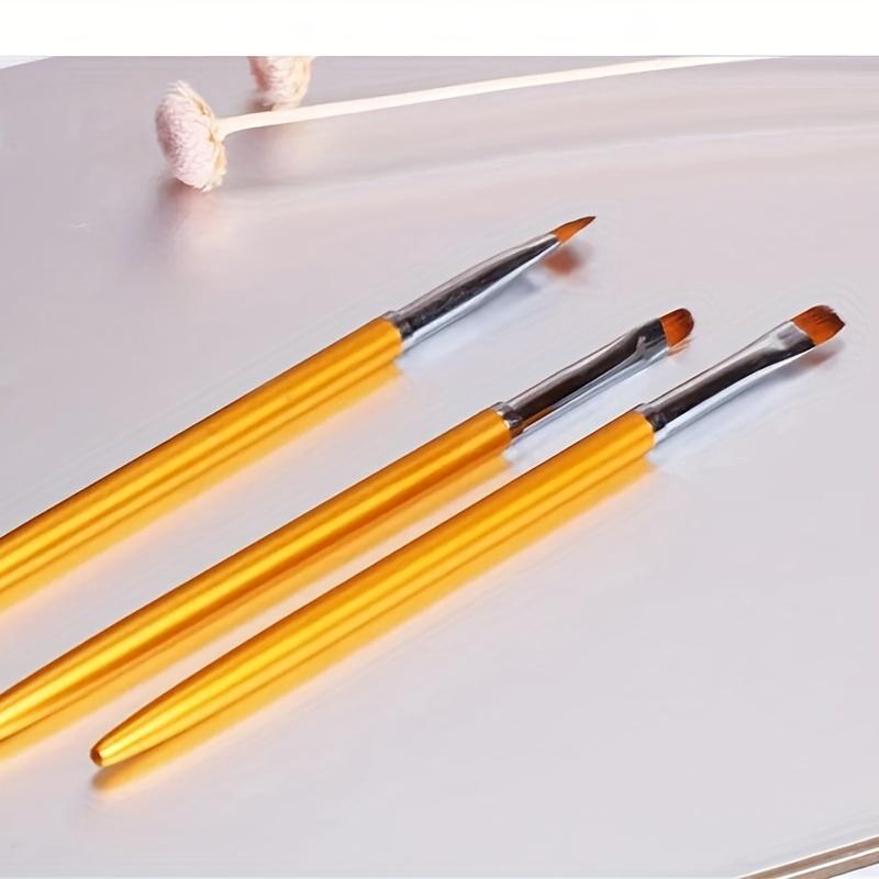 Nail Art Brush (3pcs), Gel Nail Polish Brush, Manicure Brush, Professional Manicure Tool for Home & Salon Use