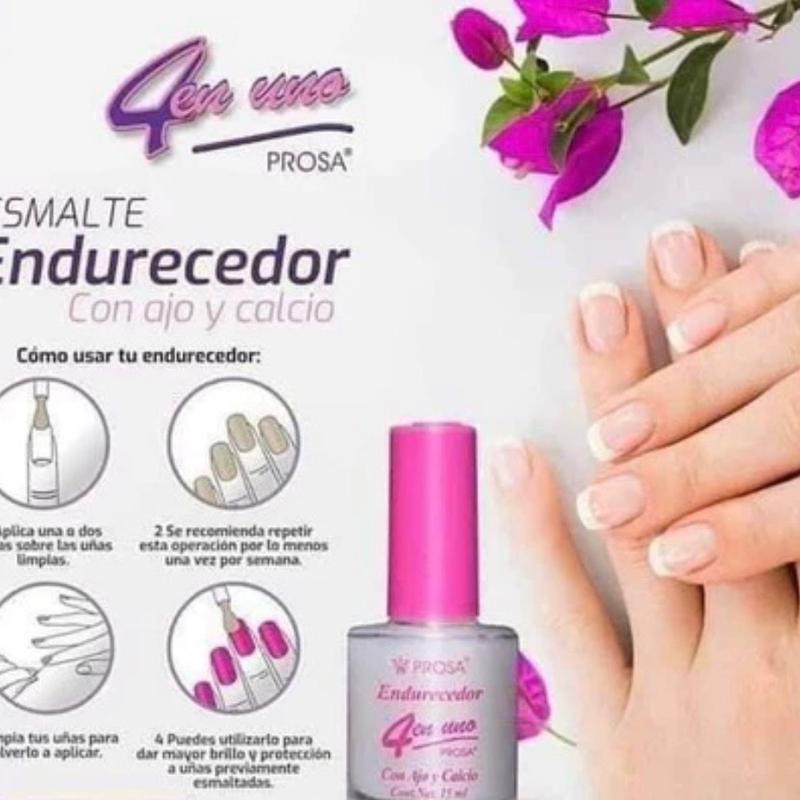 Prosa 4 en 1 Endurecedor Endurecedor con Ajo y Calcio con ajo y Calcio Seca Rapido Secado Rápido 0.5 fl oz Nail Nail Care Nail Art Manicure Cosmetic Nail Polish Polish Cutics