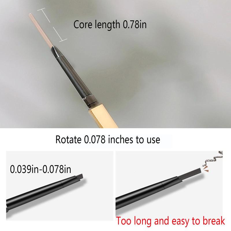 Double Ended Eyebrow Pencil, Thin Waterproof Eye Brow Pencil with Eyebrow Brush, Smudge Proof Eye Brow Pen, Long Lasting Eye Brow Styling Pen