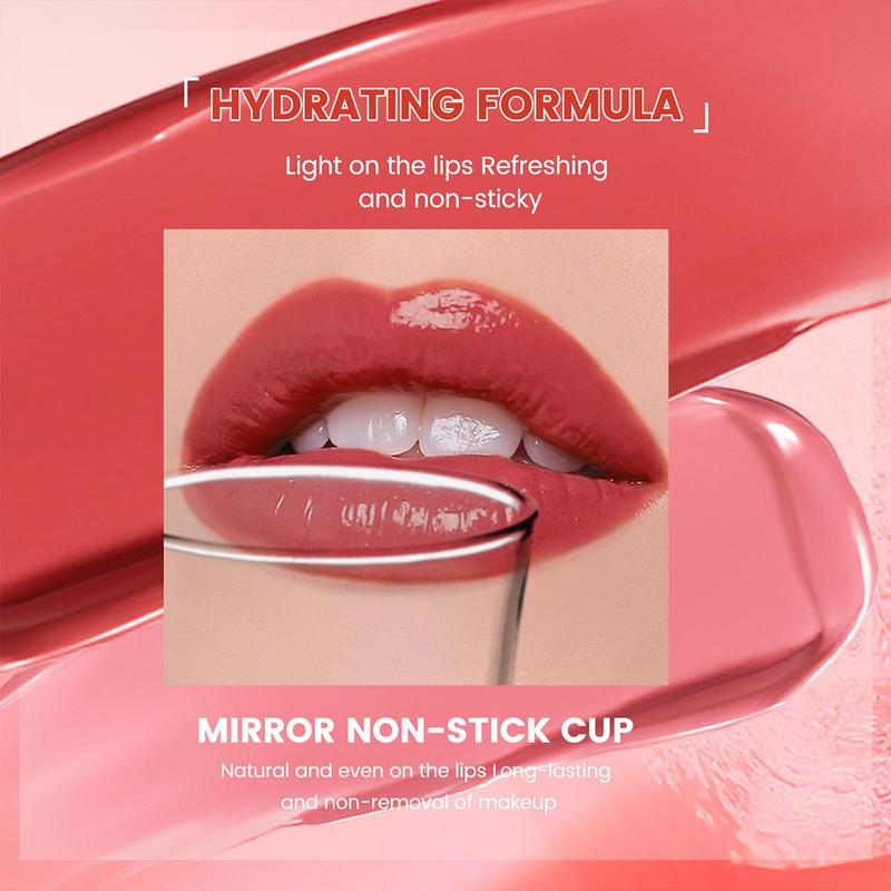 Long Lasting Lip Gloss, 8 Counts Moisturizing Water Light Mirror Lip Glaze, Glossy Liquid Lip Stick for Girls & Women