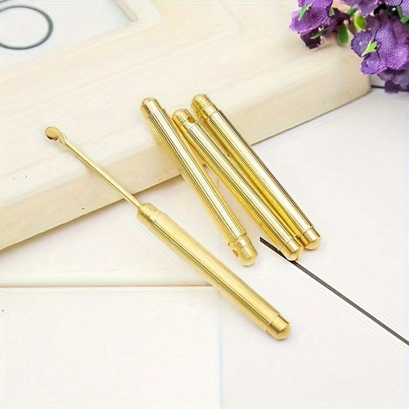 Portable Brass Ear Pick Keychain, Ear Wax Removal Tool with Rings, Travel Pack Ear Cleaner, Personal Care Accessories