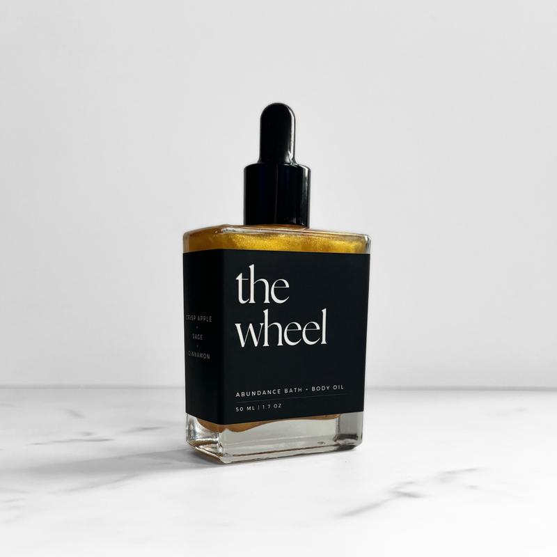 The Wheel | Abundance Ritual Bath + Body Oil  | Shimmer Oil | Crisp Apple + Sage + Cinnamon