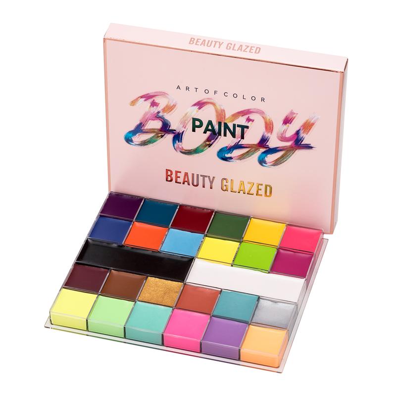 26 Color Face and Body Oil Paint Palette, Professional and Safe Non-Toxic Tattoo Halloween Special Effects Party Makeup Kit for Kids and Adults.