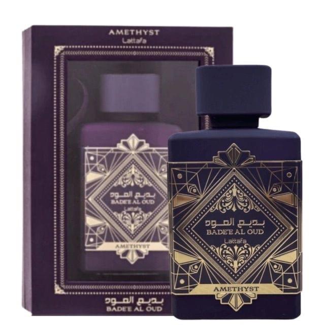 Badee Al Oud Amethyst By Lattafa Perfumes EDP 100ML 3.4OZ Vanilla Bergamot Scented Scent Cologne Aroma Fragrance Cosmetic