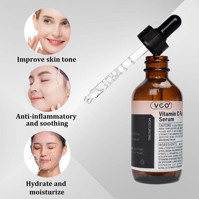 VGO-Vitamin C Serum, Moisturizer, and FacialCleanser Set Cleansing Moisturizing Suitable forsensitive skin-Live Skincare Radiance-A  snail mucin skincare