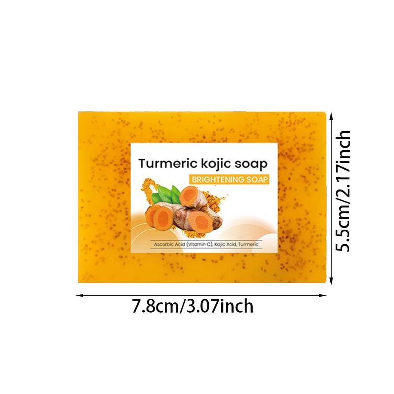 Turmeric Lemon Soap, 8 Counts Deep Cleansing Bathing and Facial Soap with 2 Foaming Nets, Suitable for Both Men and Women