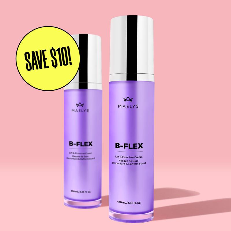 2X B-FLEX Clinically Proven Lift & Firm Arm Cream (SAVE $10!) by MAËLYS - for Loose Skin, Bat Wings