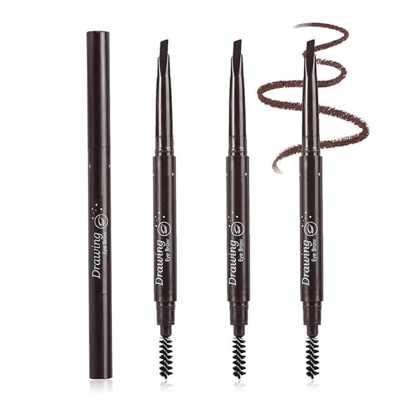 Trending on TikTok! 3 Pcs Waterproof Eyebrow Pencil. Longwearing Eyebrow Pen Makeup with Brush. Smudge Proof Brow Pen. Eye Brow Pencils for Women's Daily Eye Makeup. Black. A Must-Have for Flawless Brows.