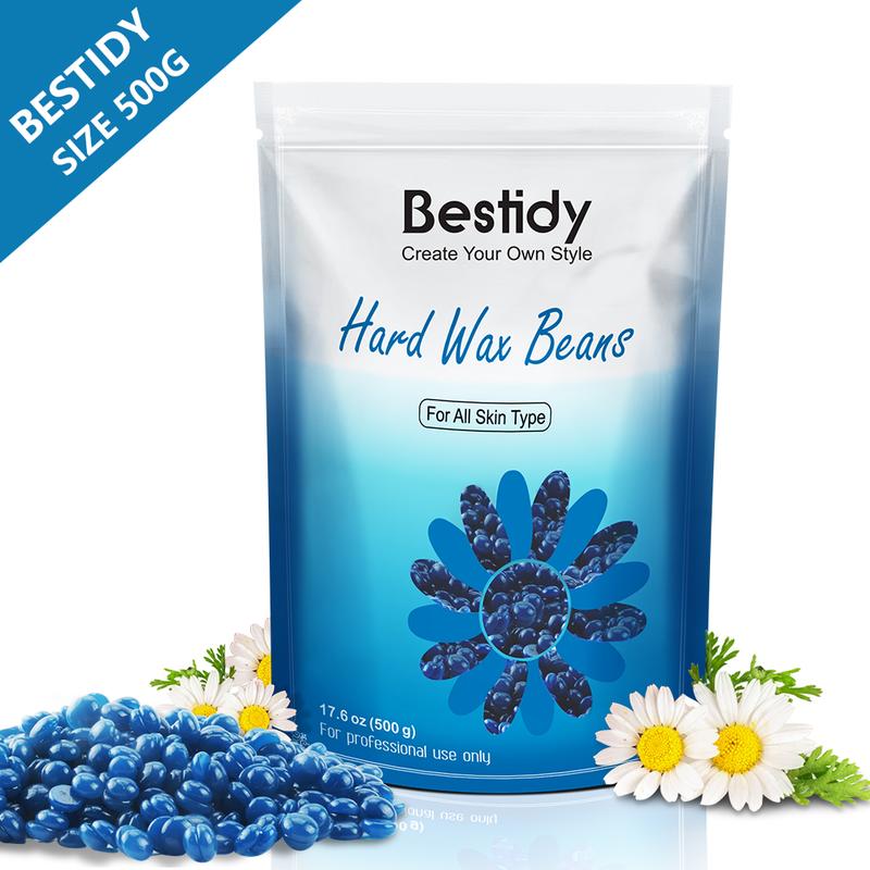 Bestidy Wax Beads, Bagged 500g, Waxing beans for Hair Removal, Women Men, Home Waxing for All Body and Brazilian Bikini Areas (500g)