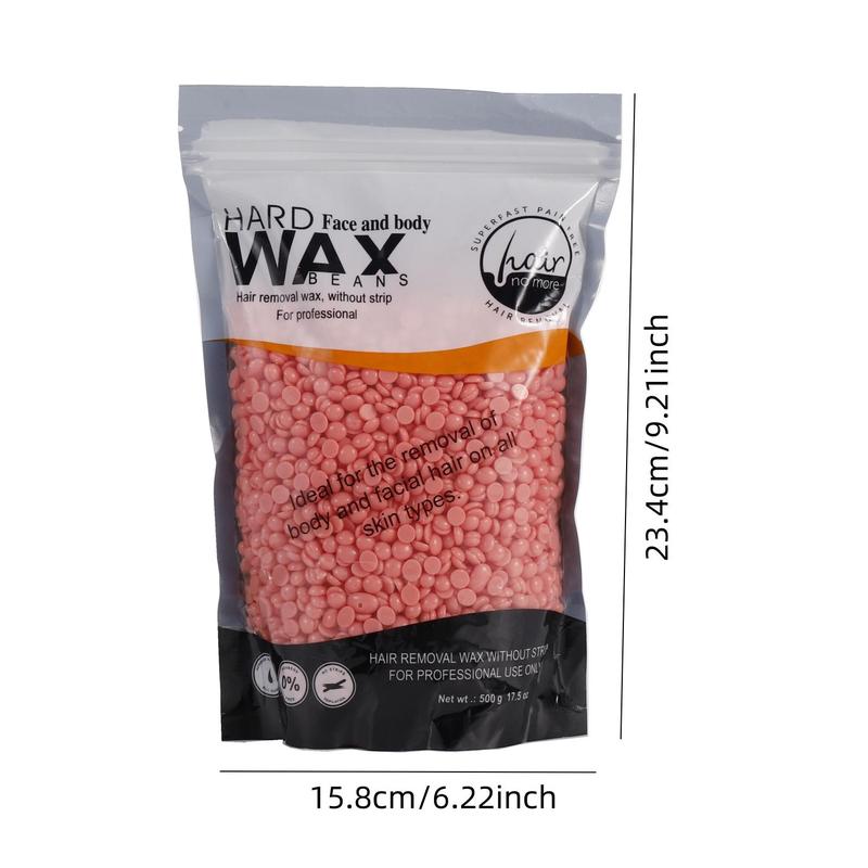 Hard Wax Beads Kit, 1 Count 500g Wax Beads & 10pcs Spatulas & 1 Pair Gloves and 1 Count Measuring Spoon, Hair Removal Wax Kit for Women and Men, Body Care Products