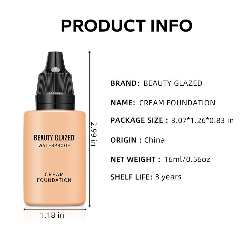 Beauty Glazed 9-Color Liquid Foundation - Matte Full Coverage, Oil Control, Long-Lasting & Lightweight, Hydrating Facial Cosmetics