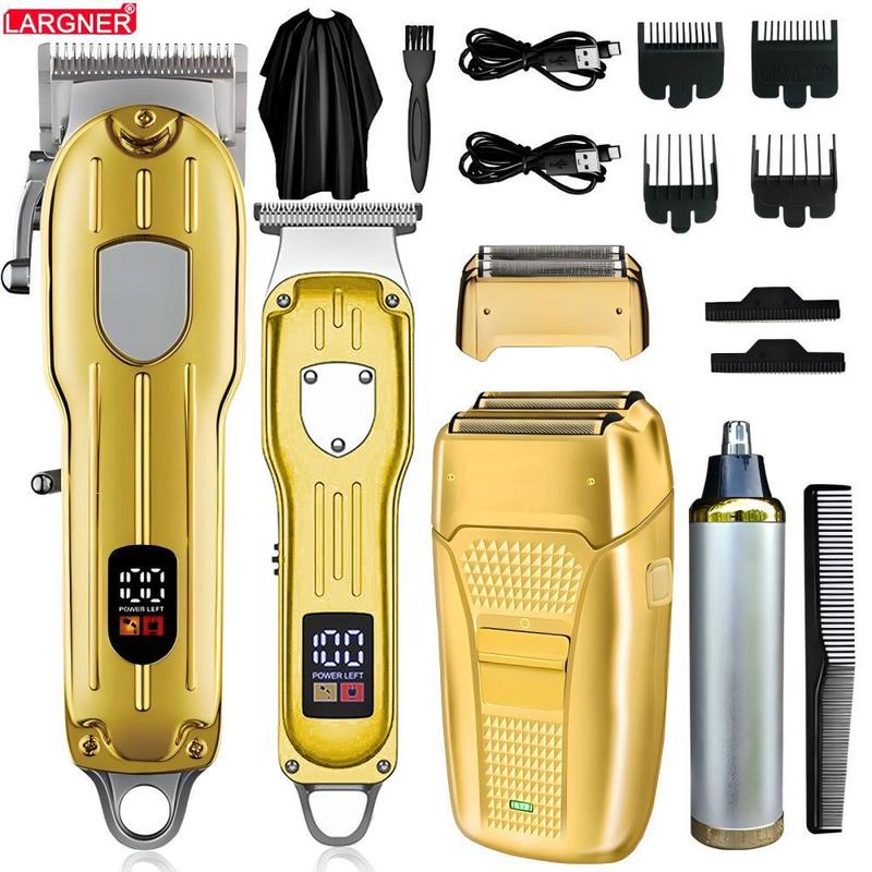 4 in 1 Hair Cutting Grooming Kit, 1 Set Professional Diffuser Hair Clippers and Shaver Set, Cordless Beard Trimming for Men, Rechargeable Barber Clippers Set for Winter, Christmas Gift, Stocking Fillers, New Year Gift