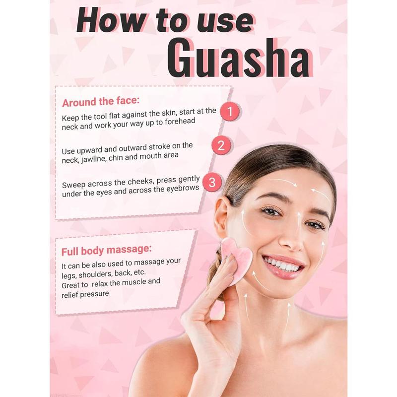 Gua Sha Face Roller Tools: Jade Roller Facial Tools for Skin Care - Facial Massager for Face, Eyes, Neck, Relieve Fine Lines and Wrinkles