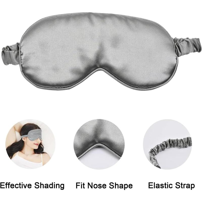 Sleep Mask 4 Pack Silk Eye Cover Soft Satin Blindfold Elastic Strap Night Eyeshade Travel Nap for Women Men