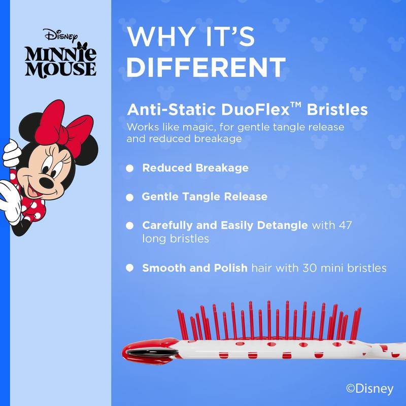 Disney Mickey Mouse and Minnie Mouse Edition UNbrush Detangle Hair Brush Haircare Lightweight Durable Smooth