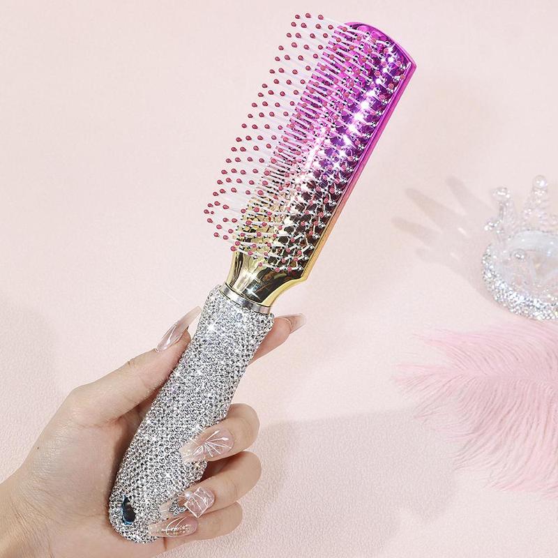 Rhinestone Decor Hair Comb, 1 Count Portable Hair Styling Comb, Hair Massage Comb, Professional Hair Styling Tool for Women & Girls