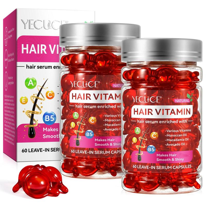 Hair Vitamin Capsule Serum, 2 Boxes Hair Care Capsules, No Need To Rinse, Moisturizing and Smoothing Hair Care Product for Women & Men