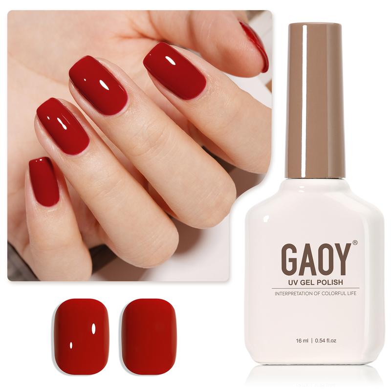 GAOY Red Gel Nail Polish, 16ml Soak Off UV Light Cure Gel Polish for Nail Art DIY Manicure at Home, 1154, 1525