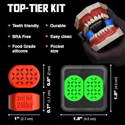 Jawline Exerciser for Men & Women - Powerful Jaw Trainer - Different Resistance Levels - Double Chin Reducer Eliminator - Silicone Jaw Toner Tablets - Face Neck Shaper & Strengthener Line Chewing Gum Thickened Absorbent