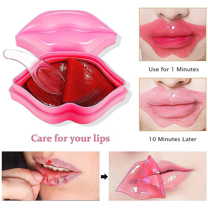 Moisturizing Plumping Lip Mask, Restores Moisture for Dry and Chapped Lips, Overnight Care for Soft, Smooth Lips, Gel Treatment Masks, Pink and Cherry Packaging