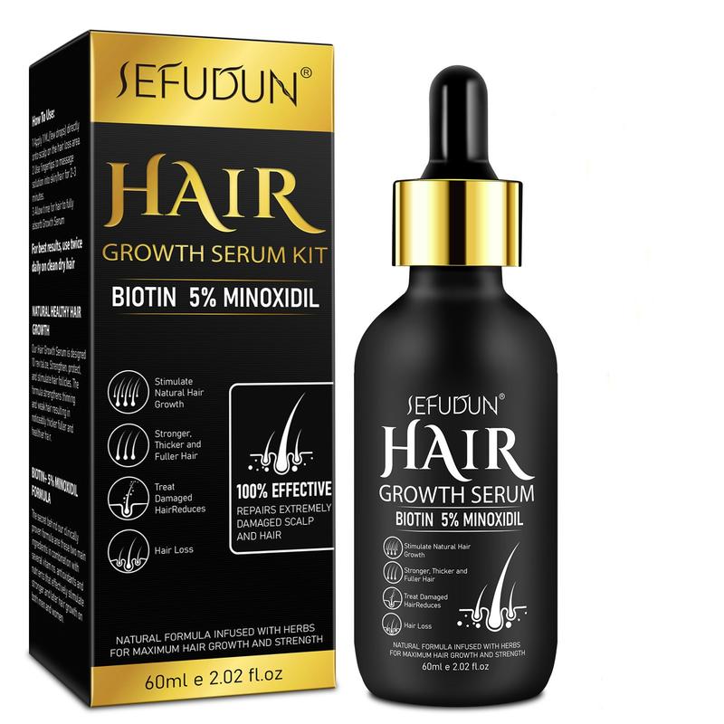 Sefudun 5% Minoxidil Hair Serum for Men and Women(60ml), Essential Products for Hair Care