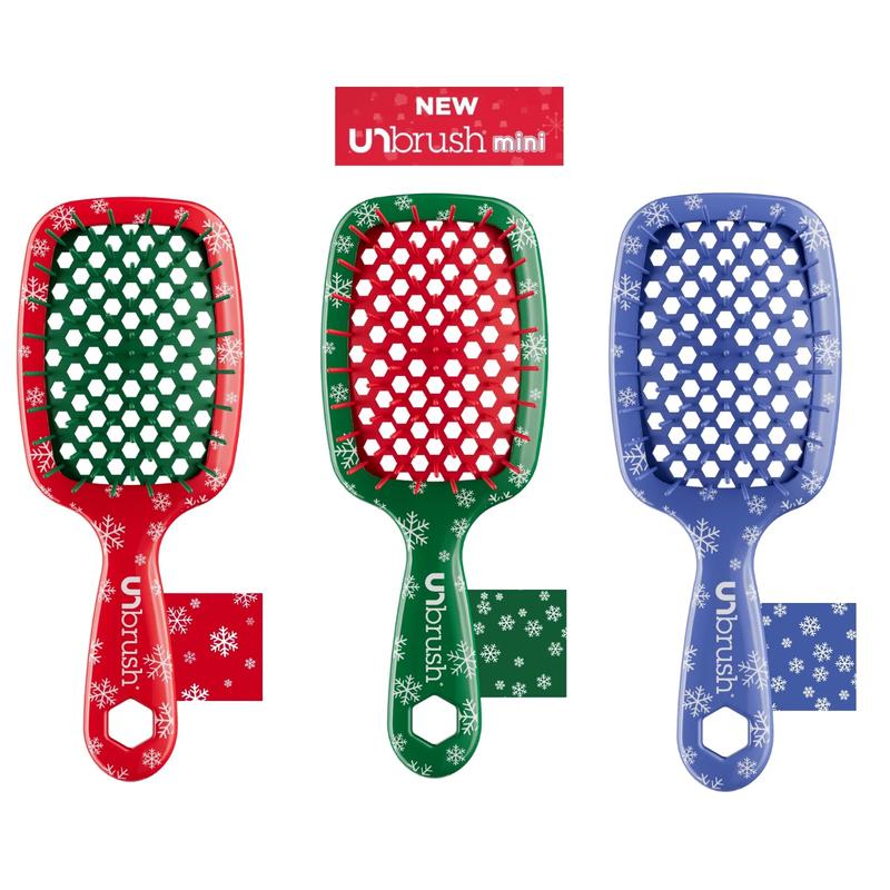 UNbrush Mini Original Detangling Hair Brush - Holiday Collection (3 Brushes)