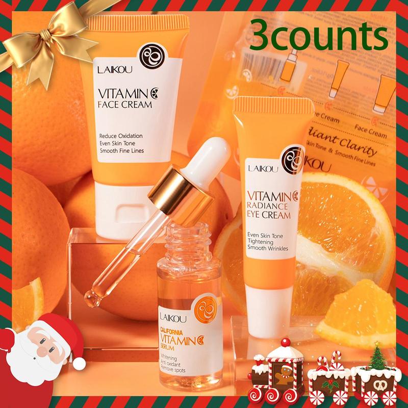 Vitamin C Comfort Skin Care Kit, Including Serum & Eye Cream & Face Cream, Hydrating Nourishing Skincare Kit For Women & Men, Summer Gift, Christmas Gift