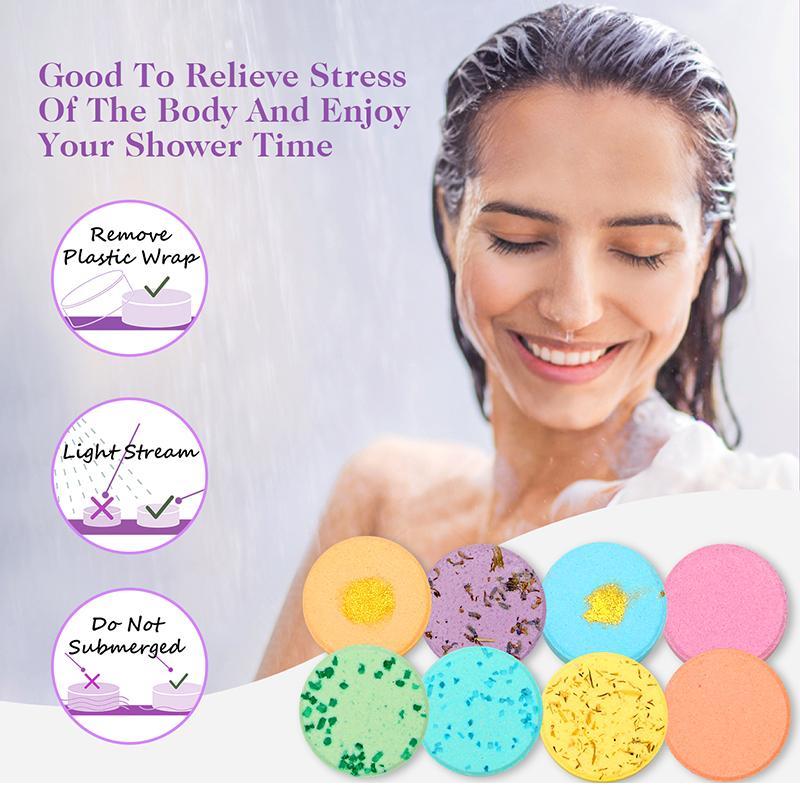 Comfort Steam Bath Aromatherapy Tablets, 8 Counts set Scented Shower Tablets Soap Sheets for Body Cleansing, Body Care & Skin Care Body Wash Flakes