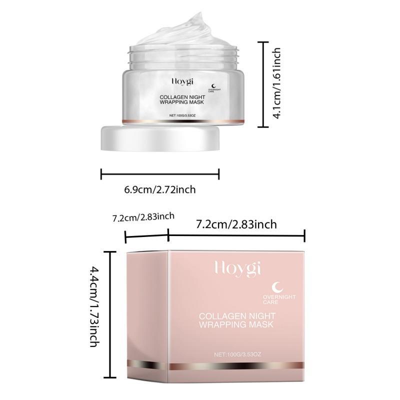 Collagen Overnight Wrapping Peel Off Facial Mask, 2 Counts Hydrating Face Mask, Elasticity & Hydration Care Facial Mask for Women